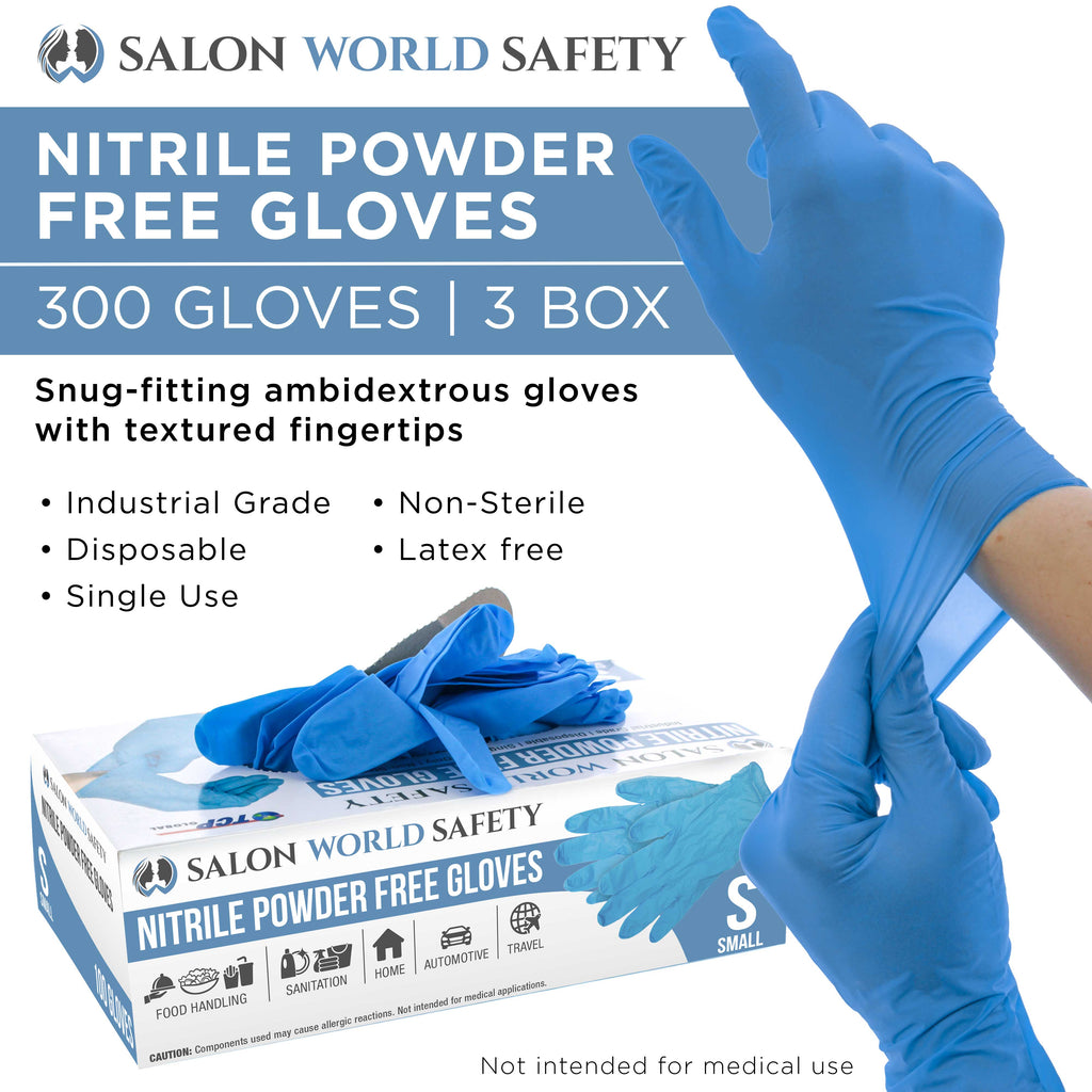 Small, - | Gloves, Boxes Thick 3.5 Disposable Nitrile Blue salonworldsafety Mil of 3 100